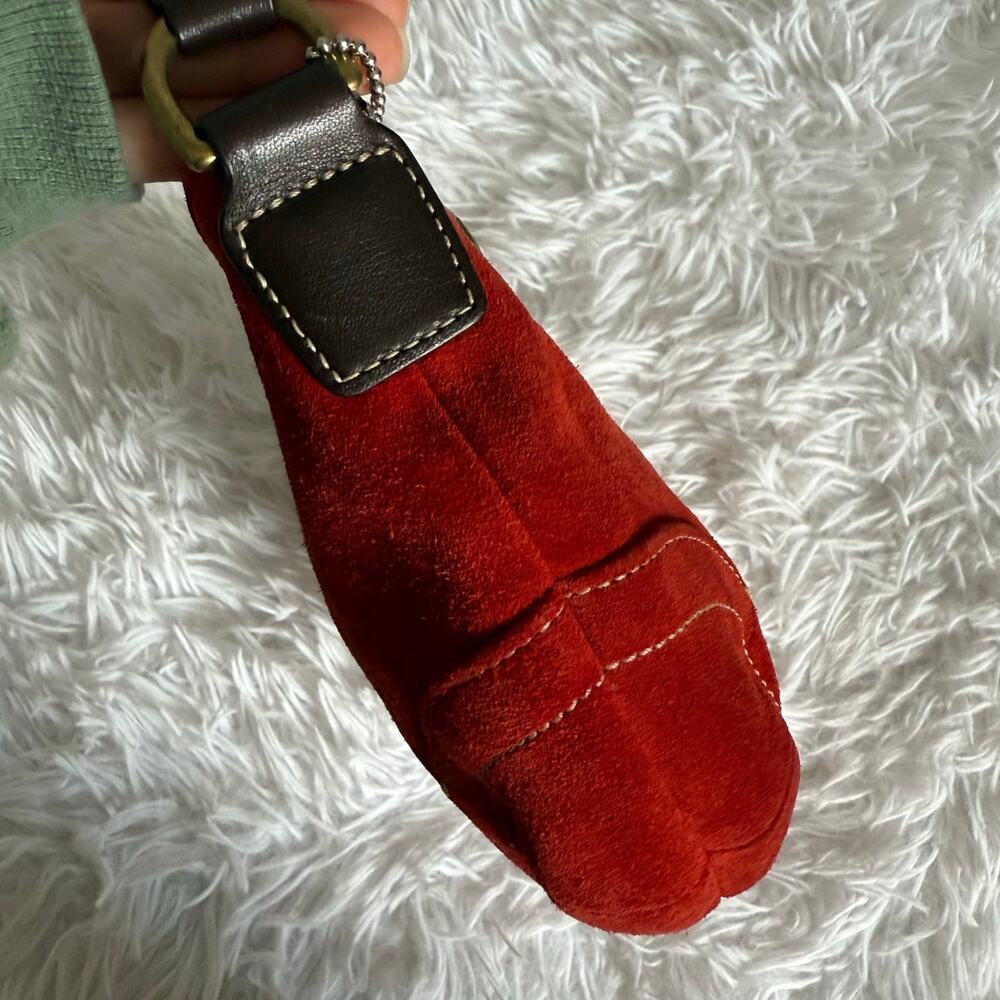 y2k COACH Vintage 4828 Red Suede Hobo Mini Purse Shoulder bag - Picture 4 of 8